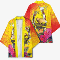 Papua New Guinea Cultural Tropical Flowers Kimono - Polynesian Pride