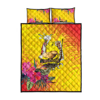 Papua New Guinea Cultural Tropical Flowers Quilt Bed Set LT9 - Polynesian Pride