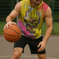 Papua New Guinea Cultural Tropical Flowers Sleeveless Hoodie - Polynesian Pride