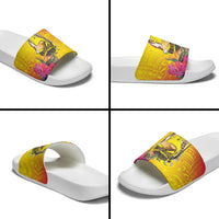 Papua New Guinea Cultural Tropical Flowers Slide Sandals - Polynesian Pride