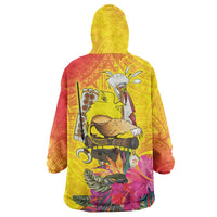 Papua New Guinea Cultural Tropical Flowers Wearable Blanket Hoodie LT9 - Polynesian Pride