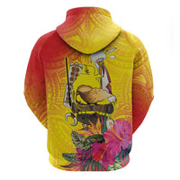 Papua New Guinea Cultural Tropical Flowers Zip Hoodie LT9 - Polynesian Pride