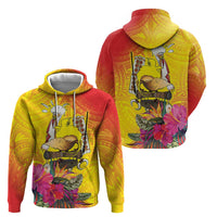 Papua New Guinea Cultural Tropical Flowers Zip Hoodie LT9 - Polynesian Pride