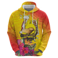 Papua New Guinea Cultural Tropical Flowers Zip Hoodie LT9 - Polynesian Pride