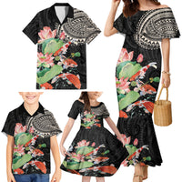 Personalized Japanese Koi Fish Family Matching Mermaid Dress and Hawaiian Shirt with Polynesian Pattern LT9 - Polynesian Pride