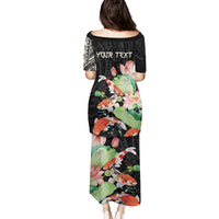 Personalized Japanese Koi Fish Family Matching Puletasi and Hawaiian Shirt with Polynesian Pattern LT9 - Polynesian Pride