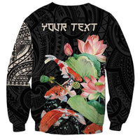 Personalized Japanese Koi Fish Sweatshirt with Polynesian Pattern LT9 - Polynesian Pride