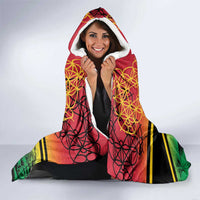 Hapi 45th Indipendens Dei Vanuatu Hooded Blanket Yumi 1980 with Vanuatuan Beach Landscape