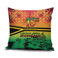 Hapi 45th Indipendens Dei Vanuatu Pillow Cover Yumi 1980 with Vanuatuan Beach Landscape - Polynesian Pride
