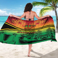 Hapi 45th Indipendens Dei Vanuatu Sarong Yumi 1980 with Vanuatuan Beach Landscape