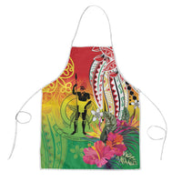 Vanuatu 45th Anniversary Apron Polynesian with Sand Drawing Pattern LT9 Red - Polynesian Pride
