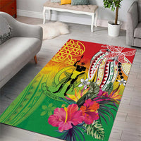 Vanuatu 45th Anniversary Area Rug Polynesian with Sand Drawing Pattern