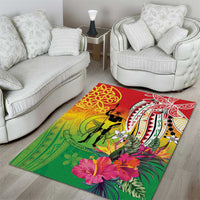 Vanuatu 45th Anniversary Area Rug Polynesian with Sand Drawing Pattern