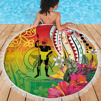 Vanuatu 45th Anniversary Beach Blanket Polynesian with Sand Drawing Pattern LT9 - Polynesian Pride