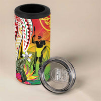 Vanuatu 45th Anniversary 4 in 1 Can Cooler Tumbler Polynesian with Sand Drawing Pattern LT9 - Polynesian Pride