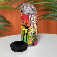 Vanuatu 45th Anniversary 4 in 1 Can Cooler Tumbler Polynesian with Sand Drawing Pattern LT9 - Polynesian Pride