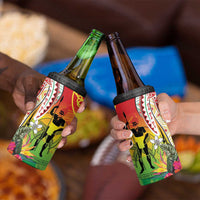 Vanuatu 45th Anniversary 4 in 1 Can Cooler Tumbler Polynesian with Sand Drawing Pattern LT9 - Polynesian Pride