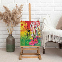 Vanuatu 45th Anniversary Canvas Wall Art Polynesian with Sand Drawing Pattern LT9 - Polynesian Pride