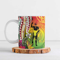 Vanuatu 45th Anniversary Ceramic Mug Polynesian with Sand Drawing Pattern LT9 Red - Polynesian Pride