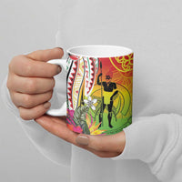 Vanuatu 45th Anniversary Ceramic Mug Polynesian with Sand Drawing Pattern LT9 - Polynesian Pride