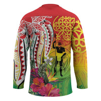 Vanuatu 45th Anniversary Hockey Jersey Polynesian with Sand Drawing Pattern LT9 - Polynesian Pride