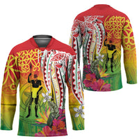 Vanuatu 45th Anniversary Hockey Jersey Polynesian with Sand Drawing Pattern LT9 - Polynesian Pride
