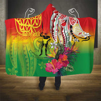 Vanuatu 45th Anniversary Hooded Blanket Polynesian with Sand Drawing Pattern LT9 - Polynesian Pride