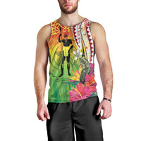Vanuatu 45th Anniversary Men Tank Top Polynesian with Sand Drawing Pattern LT9 - Polynesian Pride