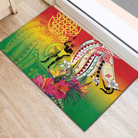 Vanuatu 45th Anniversary Rubber Doormat Polynesian with Sand Drawing Pattern LT9 - Polynesian Pride