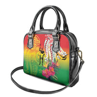Vanuatu 45th Anniversary Shoulder Handbag Polynesian with Sand Drawing Pattern