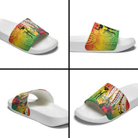 Vanuatu 45th Anniversary Slide Sandals Polynesian with Sand Drawing Pattern - Polynesian Pride