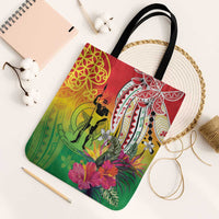 Vanuatu 45th Anniversary Tote Bag Polynesian with Sand Drawing Pattern - Polynesian Pride