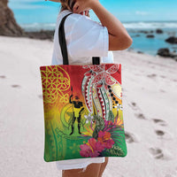Vanuatu 45th Anniversary Tote Bag Polynesian with Sand Drawing Pattern - Polynesian Pride