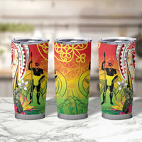 Vanuatu 45th Anniversary Tumbler Cup Polynesian with Sand Drawing Pattern