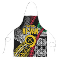 Vanuatu Proud to be Ni-van Personalised Apron with Mutis En Atan Patterns LT9 Black - Polynesian Pride