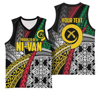 Vanuatu Proud to be Ni-van Personalised Basketball Jersey with Mutis En Atan Patterns LT9 - Polynesian Pride