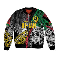 Vanuatu Proud to be Ni-van Personalised Bomber Jacket with Mutis En Atan Patterns