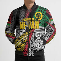 Vanuatu Proud to be Ni-van Personalised Bomber Puffer Jacket with Mutis En Atan Patterns LT9 - Polynesian Pride
