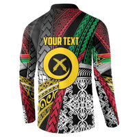 Vanuatu Proud to be Ni-van Personalised Button Sweatshirt with Mutis En Atan Patterns LT9 - Polynesian Pride