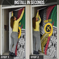 Vanuatu Proud to be Ni-van Personalised Door Cover with Mutis En Atan Patterns - Polynesian Pride