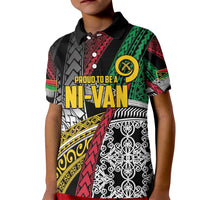 Vanuatu Proud to be Ni-van Personalised Kid Polo Shirt with Mutis En Atan Patterns