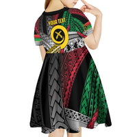 Vanuatu Proud to be Ni-van Personalised Kid Short Sleeve Dress with Mutis En Atan Patterns