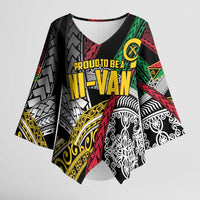 Vanuatu Proud to be Ni-van Personalised Kimono Sleeve Blouse with Mutis En Atan Patterns LT9 Female Black - Polynesian Pride