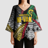 Vanuatu Proud to be Ni-van Personalised Kimono Sleeve Blouse with Mutis En Atan Patterns LT9 - Polynesian Pride
