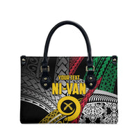 Vanuatu Proud to be Ni-van Personalised Leather Bag with Mutis En Atan Patterns - Polynesian Pride