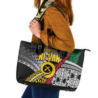 Vanuatu Proud to be Ni-van Personalised Leather Tote Bag with Mutis En Atan Patterns