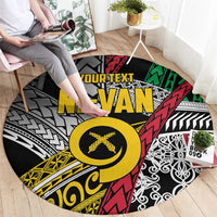 Vanuatu Proud to be Ni-van Personalised Round Carpet with Mutis En Atan Patterns