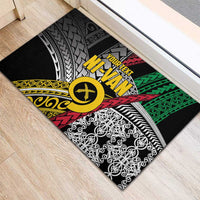 Vanuatu Proud to be Ni-van Personalised Rubber Doormat with Mutis En Atan Patterns LT9 - Polynesian Pride