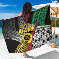 Vanuatu Proud to be Ni-van Personalised Sarong with Mutis En Atan Patterns LT9 One Size 44 x 66 inches Black - Polynesian Pride