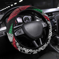 Vanuatu Proud to be Ni-van Steering Wheel Cover with Mutis En Atan Patterns LT9 Universal Fit Black - Polynesian Pride